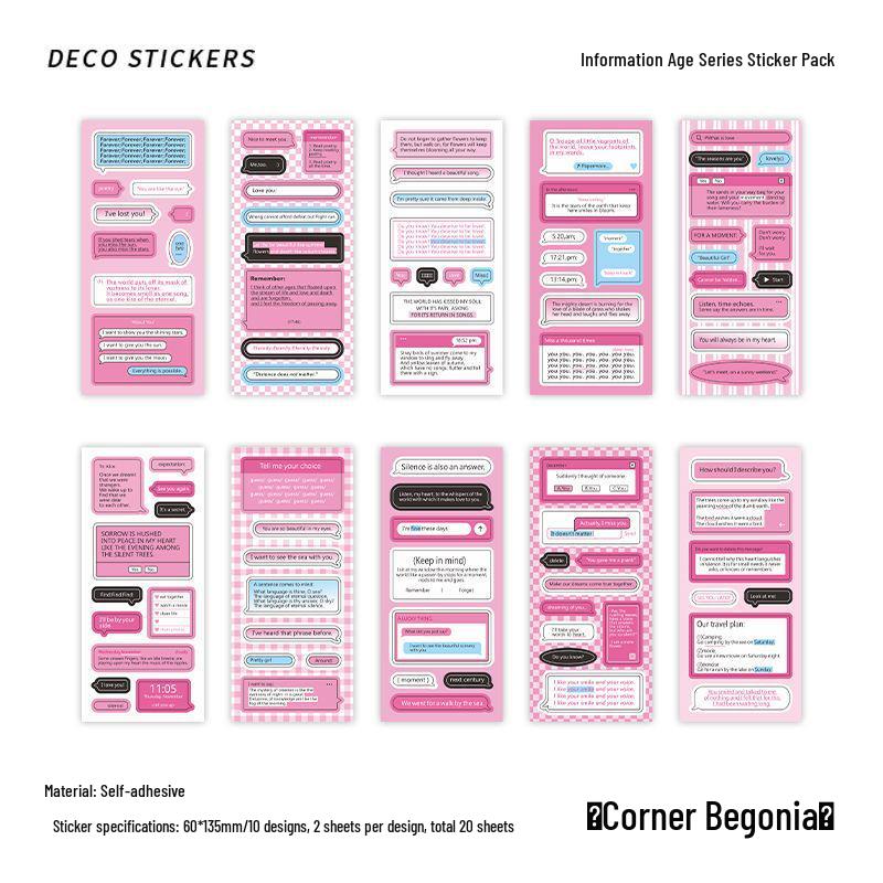 PaperMore Korean Style Journal Stickers: Information Age Series Self-Adhesive Decorative Labels