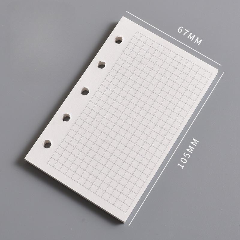 Die Innenseite des M5 Notizbuchs Die leere vertikale Linie des A8 Loseblatt-Kernquadrats und der Wochenplan Eine Seite pro Tag zum Eintragen