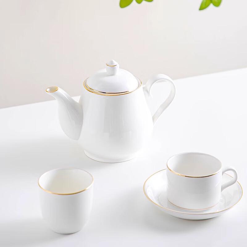 Chinese Style Ceramic Gold Rim 3-Piece Dinnerware Set