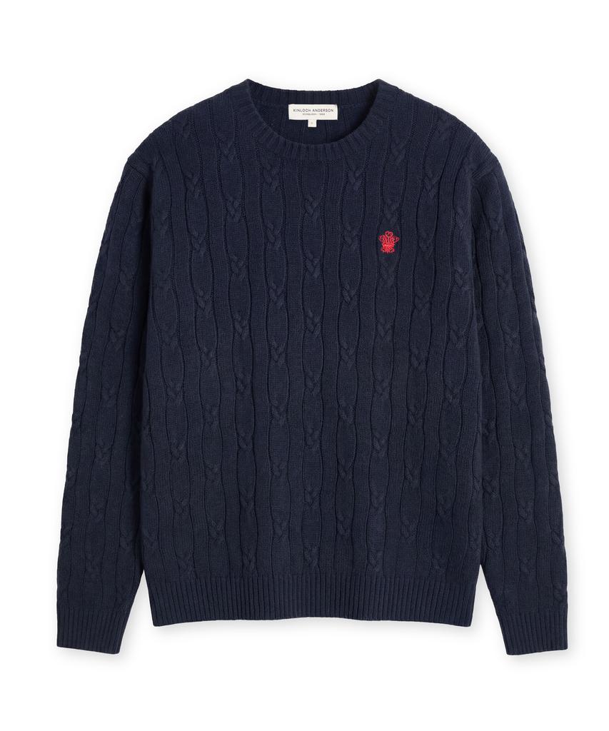 Edeunbeoleokeulleob High-Twist Cotton Cable Knit (Navy)