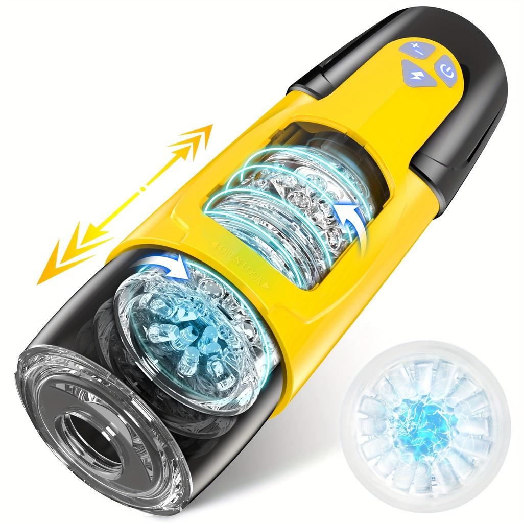 Telescopic Rotation Masturbator Cup Vagina Masturbation Blowjob Adults Sex Toys for Men Male Piston Automatic Mastubator