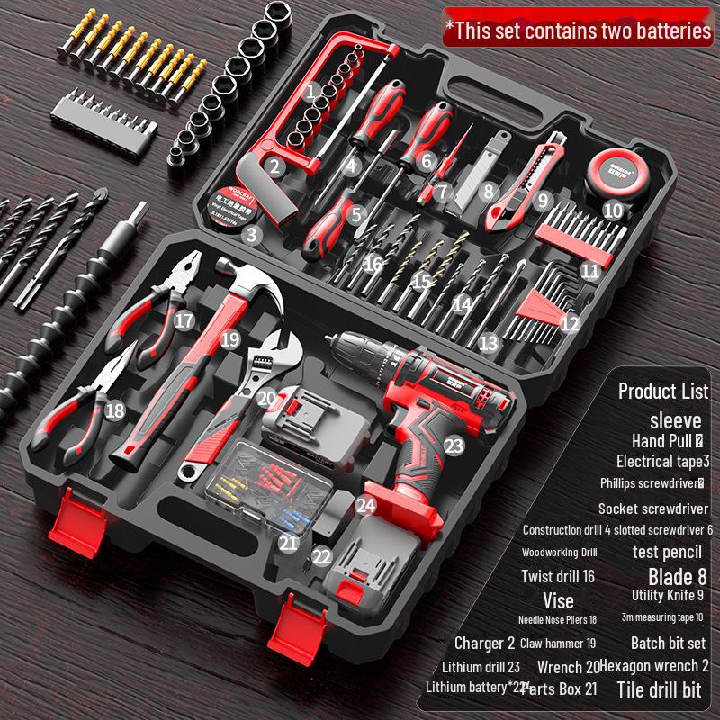 Multifunctional Electric Drill & Household Repair Tool Set for Carpentry and Electrician Tasks