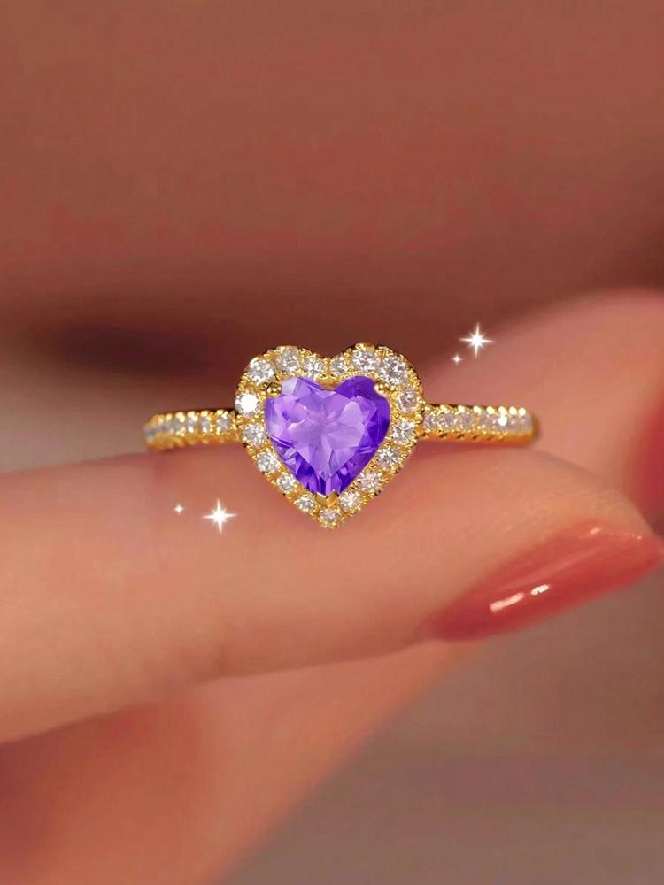 Gorgeous Zircon Shiny Love Heart Ring for Women Engagement Wedding Real 925 Silver Luxury High Quality Fine Jewelry