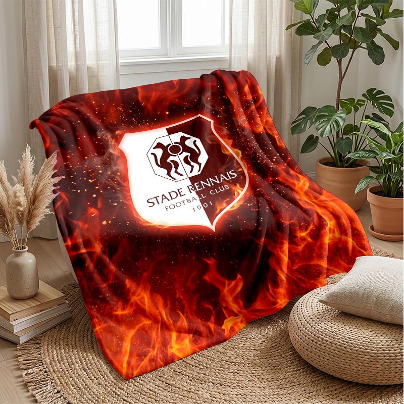 Stade Rennais FC Soft Flannel Fleece Blanket Lightweight Cozy Warm Throw Blanket For Sofa Bed Home Decor