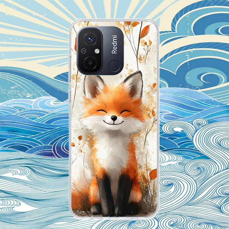 Animal Fox Phone Case For Xiaomi Redmi 13 13C 14C 12 12C 10 10A 10C 9 9A 9C 9T 8 8A 7 7A 6 Pro 6A K70 K60 K40 K20 S2