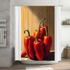 Chili Pepper Shower Curtain Rustic Farmhouse Kitchen Decor Spicy Food Print Bathroom Set Waterproof Modern Artistic Home