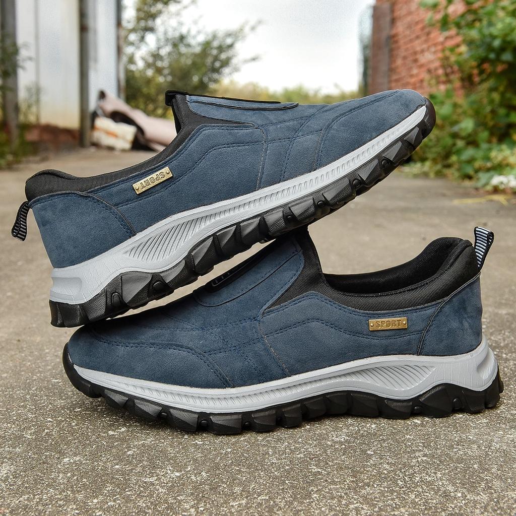Outdoor Couple Jogging Trainers Men's Light Hiking Shoes Faux Suede Leather Women Trekking Walking Tactical Sneakers Footwear