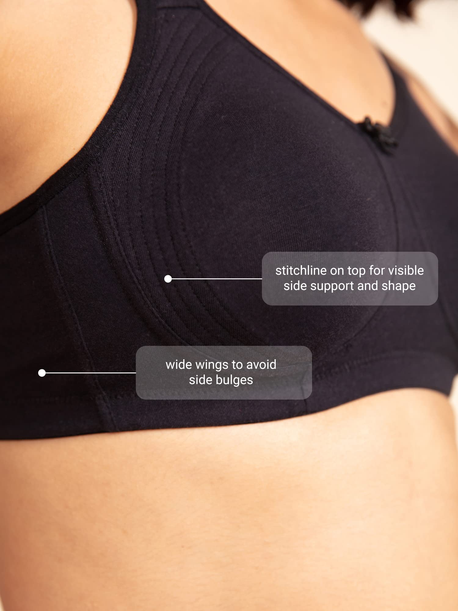 

NYKD by Nykaa Encircled with Love Cotton Shape & Support Non Padded Non Wired NYB169 Black (32B) 32B чёрный