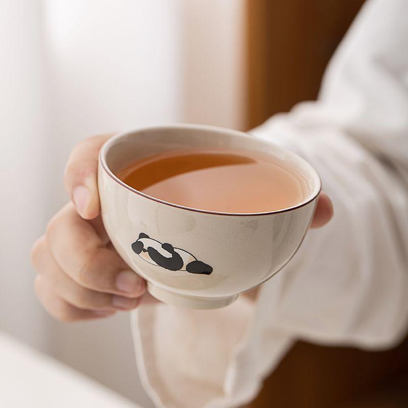 Panda Kuaike Cup Tea Set Including 1 Teapot  2 Cups, Portable Travel Teaware, Outdoor Portable Bag, Kung Fu Tea Brewing Teapot