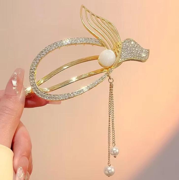 Elegante Retro Pfau Haarnadel Blume Duttspange für Frauen