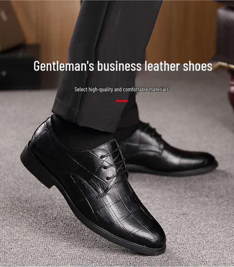 2025 Spring Men's Formal Leather Shoes - Groomsmen Large Size, Versatile Casual, Wedding & Business Attire.
