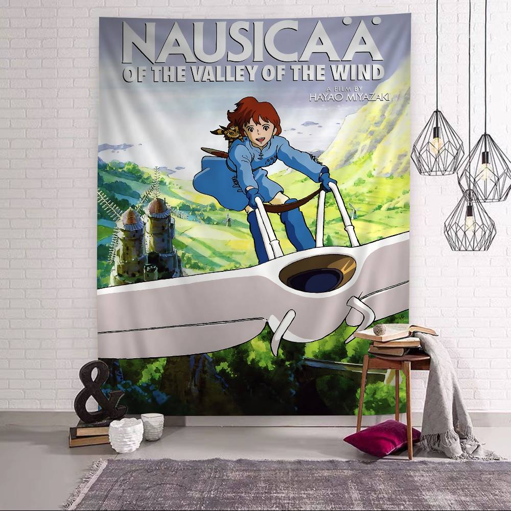 1PC Nausicaa Of The Valley Of The Wind Tapestry Art Printing Japanese Wall Tapestry Anime Wall Hanging Home Decor