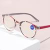 Women Reading Glasses Fashion Ultralight Round Frame Anti Blue Light Computer Eyeglasses +1.0 To +4.0