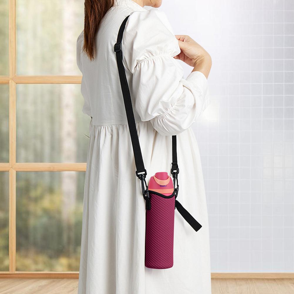1Pz Borsa Portabottiglia d'Acqua con Tracolla Regolabile Custodia per Bottiglia d'Acqua Antiscivolo Borsa Termica per Bottiglia d'Acqua per Tazza da 24oz