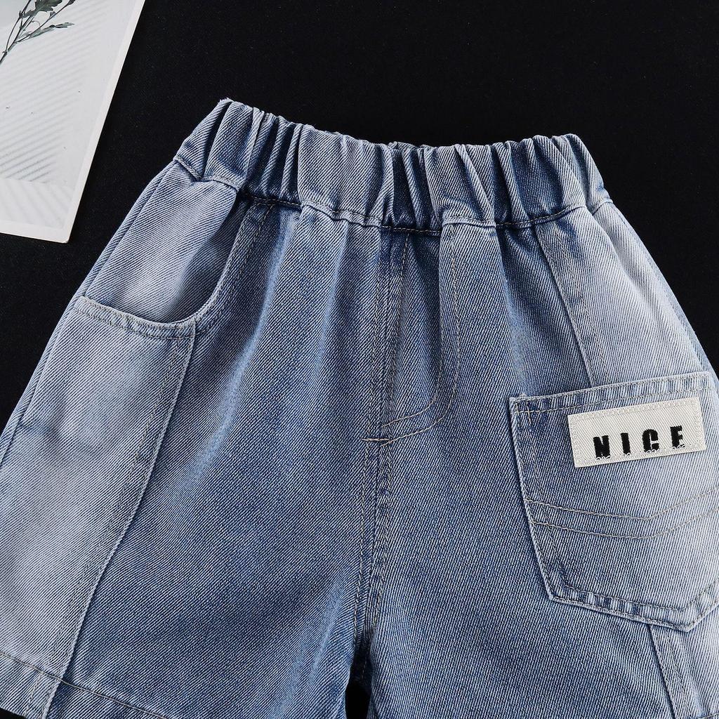 Boys' 2026 Trendy Summer Letter Patch Two-Piece Outfit