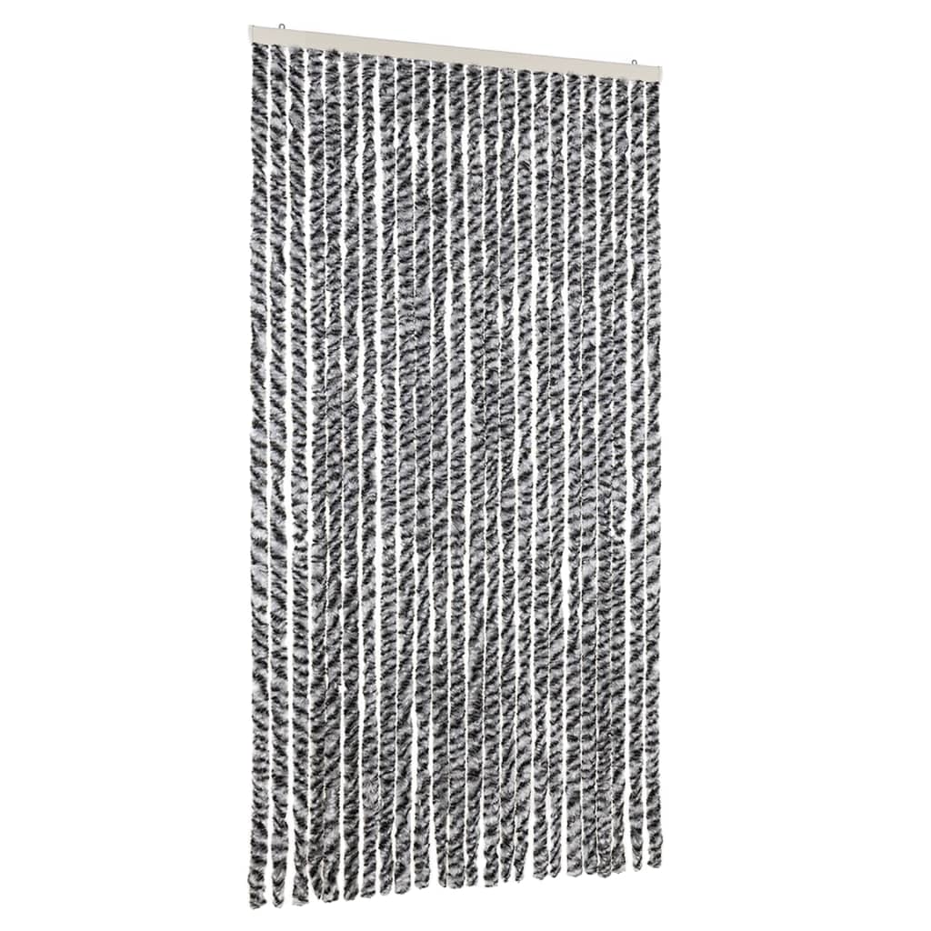 VidaXL Fliegenvorhang Grau, Schwarz und Weiß 100x220 cm Chenille