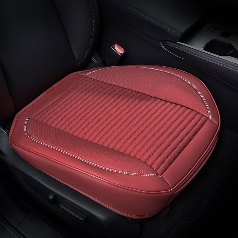 Universal Full Leather Car Seat Cushion Set - Four Seasons Breathable, Three-Piece, Cool and Durable