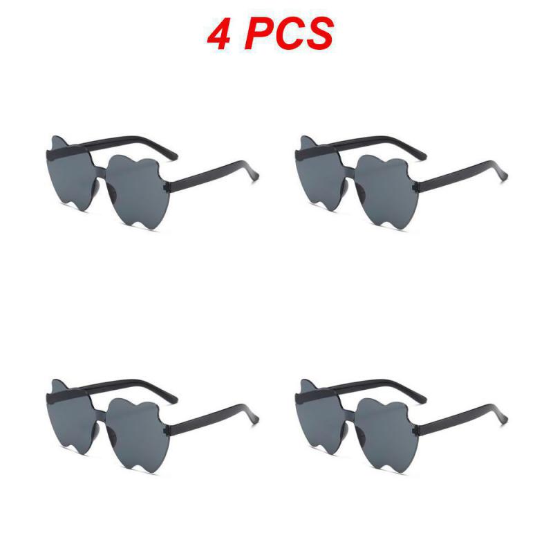 2/4/6PCS Eyewear Frameless Clear Lens Colorful Funny Gafas De Sol Shades Polarized Rimless Jelly Color Personality For Women Men