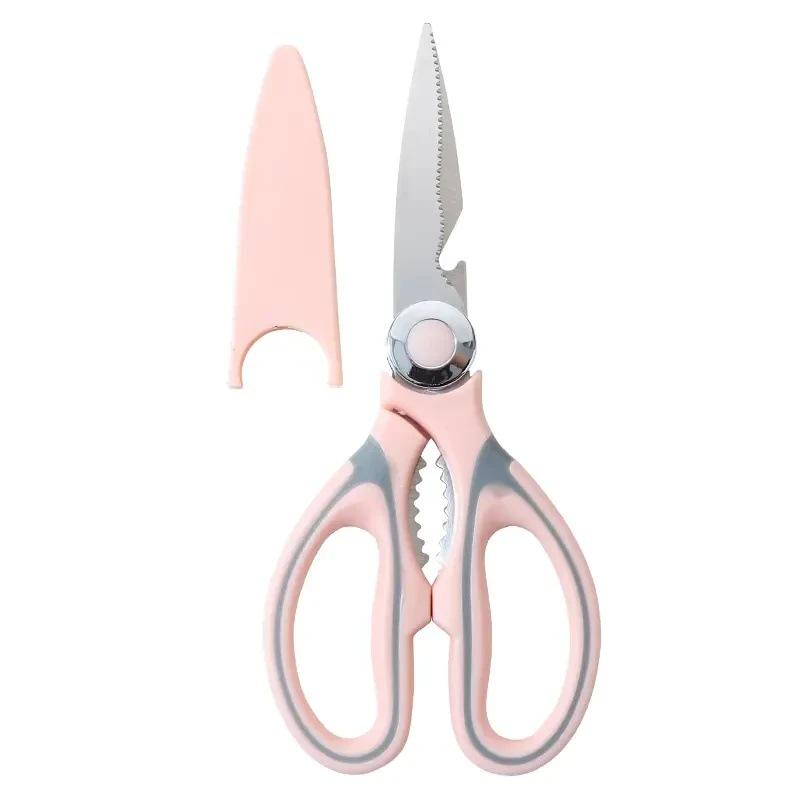 Stainless Steel Multifunctional Kitchen Scissors: Powerful Tool for Chicken Bones and Fish Prep