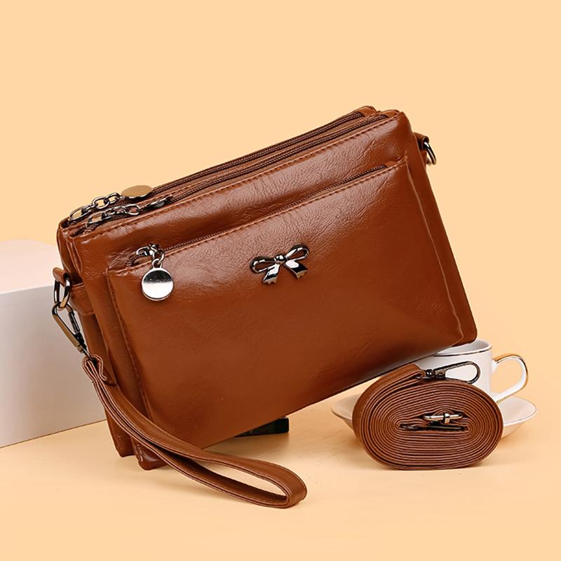 Messenger Bag Middle-aged Mother Bag Soft Leather Women's Bag Shoulder Bag