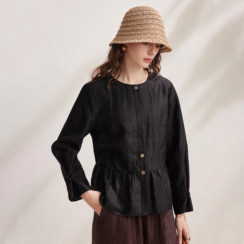 Zhaojun 2026 S/S Light Luxury Mulberry Silk Long Sleeve Top
