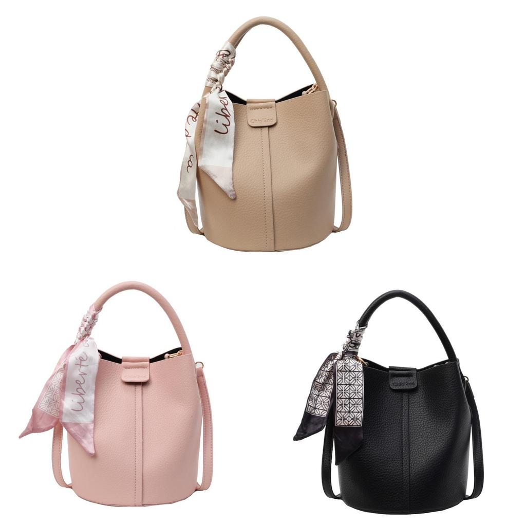 Crossborder Style Small Pu Water Bucket Bag With Zipper Closure For Daily Use