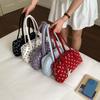 Süße Gepunktete Bowlingtasche Retro Quadratische Umhängetasche Modische PU Boston Tasche Mädchen/Damen
