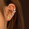 Silver Needle Zirconia Star Pearl Ear Clip - Elegant Light Luxury Cartilage Stud for Non-Pierced Ears