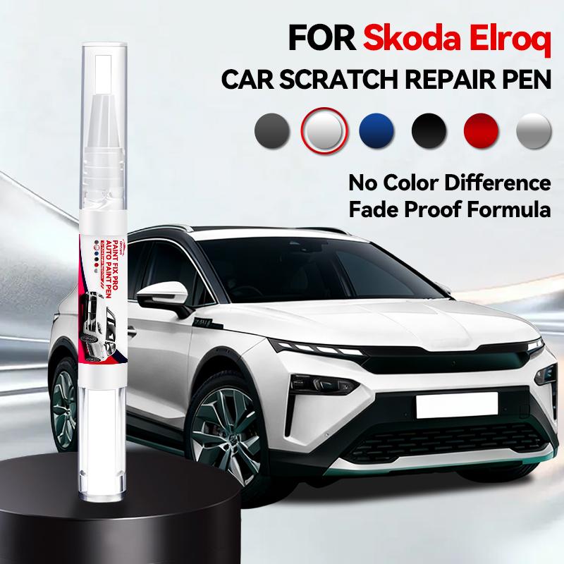 

For Skoda Elroq Paint Repair Pen Touch Up Scratch Remover DIY Auto Accessories Black White Orange Silver Blue Red перлина білого кольору