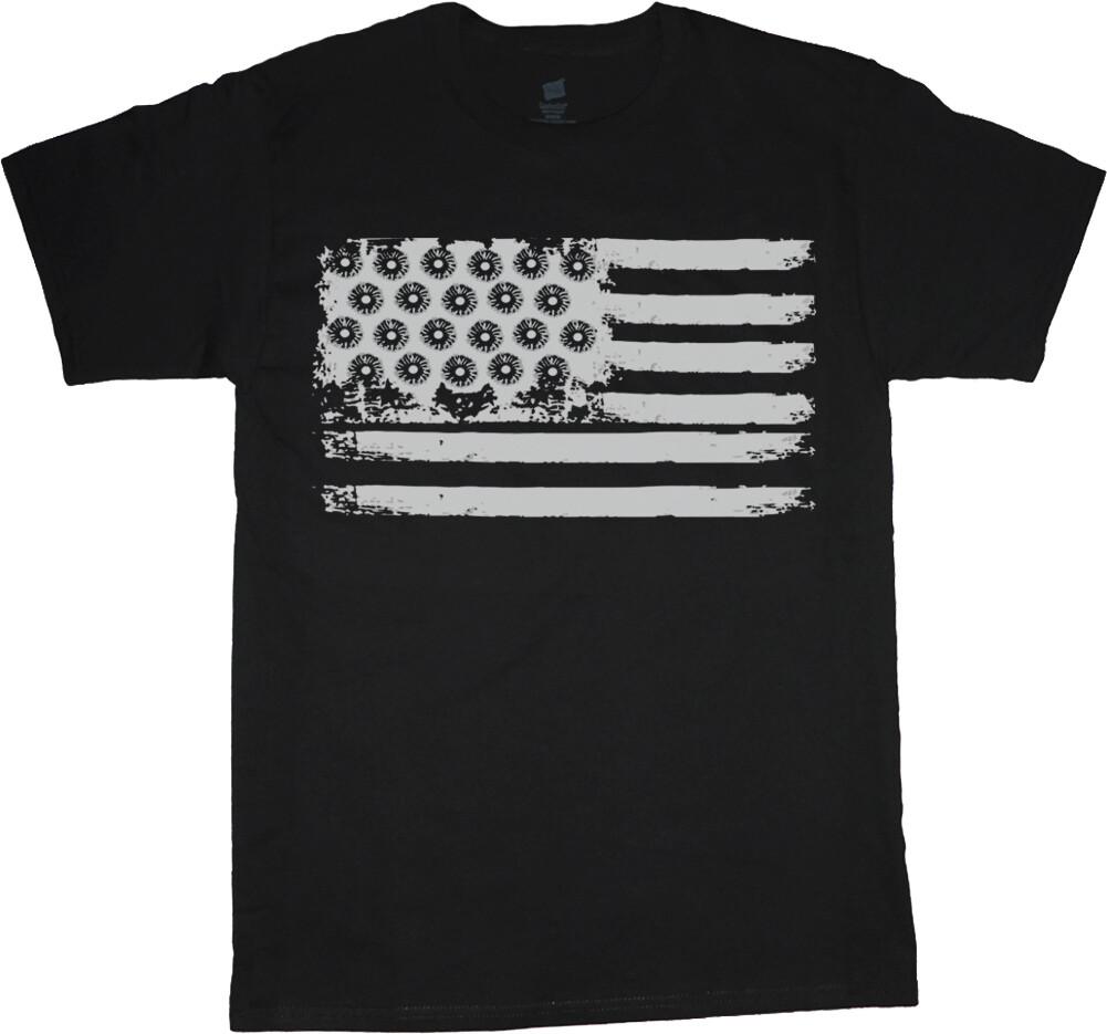 American Flag Bullet Holes Decal T-shirt Graphic Tees Clothing Mens Gifts S