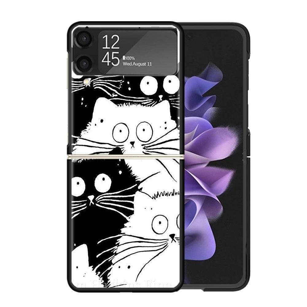 

Cat Cute Kitten Cartoon Clear Phone Case For Samsung Z Flip 7 6 5 4 3 Galaxy ZFlip7 ZFlip6 ZFlip5 ZFlip4 ZFlip3 5G Print Cover Z Samsung Z Flip