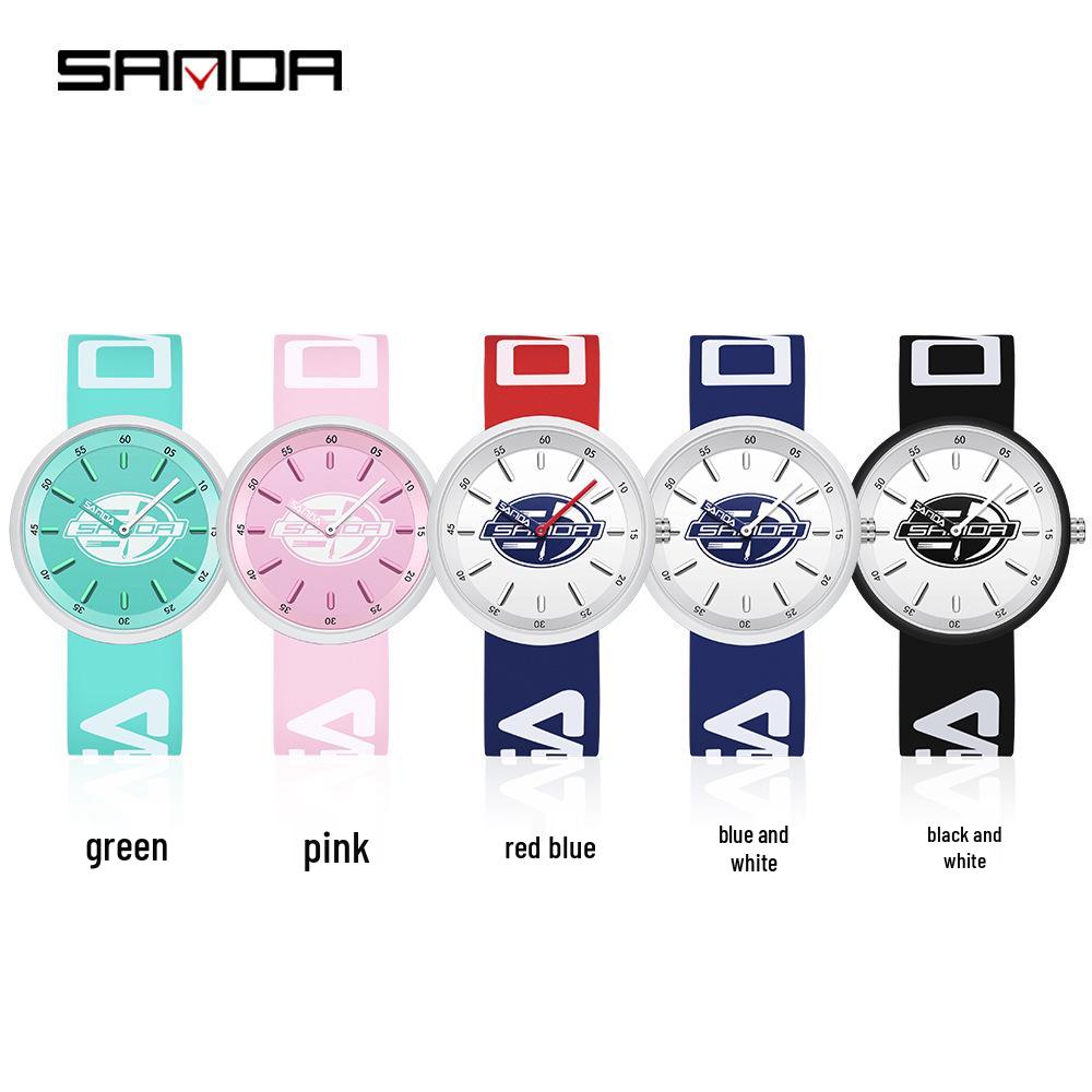 SANDA Unisex Silicone Strap Wristwatch - Trendy and Simple Design