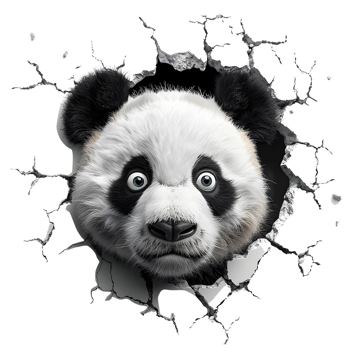 

Чарівна наклейка на стіну з пандою для дитячої кімнати Декор стін дитячої кімнати Миле тваринне мистецтво на стіні 45x60cm різнокольоровий