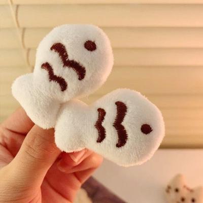 4 יחידות סיכת שיער לילדה מיני קטיפה עיצוב חתול דג תפיסה יציבה קליפס שיער סיכת שיער לצד הפוני סיכת שיער בסגנון ריפוי אביזר שיער