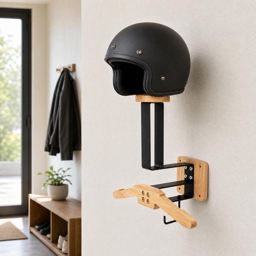 Wandmontiertes Helm-Aufbewahrungsregal Multifunktional für Schlafzimmer, Wohnzimmer