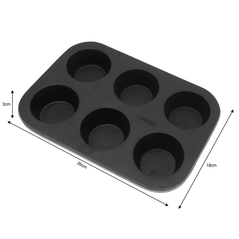 Forma Żeliwna Do Muffinów Babeczek 6 Sztuk KINGHOFF KH-1199
