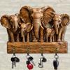 2D Flat Rustic Animal Wooden Hanging Ornament with 4 Hooks Wall Decorative Rack Towel Key Hooks for Entryway Living Room Decor