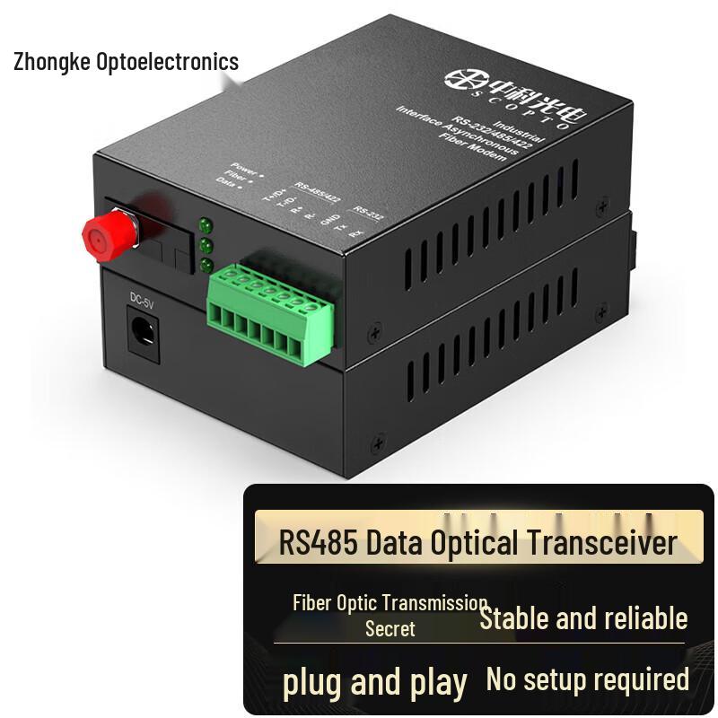 RS485/422/232 3-in-1 Serial Data Fiber Optic Transceiver