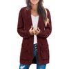 Women S Long Cable Knit Open Front Cardigan Sweater With Pockets