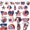 Cross-Border Independence Day Wooden Ornament with Rope Memorial Day Independence Day Patriotic Tree Ornament Pendant
