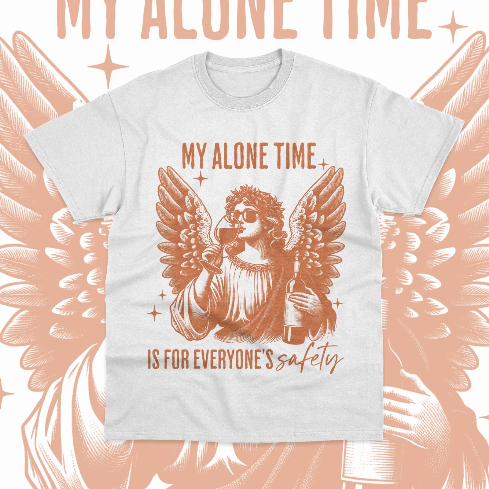My Alone Time Is For Everyones Safety T-Shirt Sarcastic Funny Sweater Soft Tee L