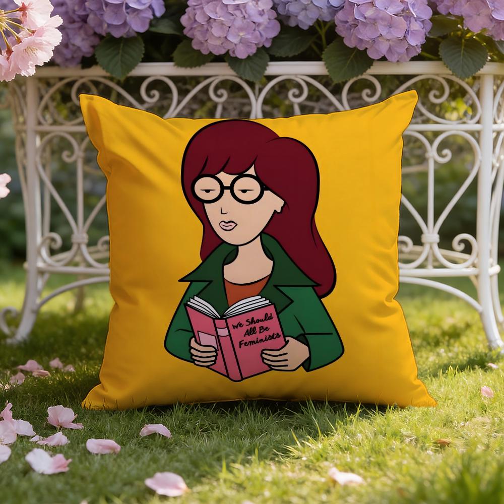 Cartoon D-Daria Cushion Cover Home & Car Dual-Scene Pillow Cover: Reversible for Premium Comfort