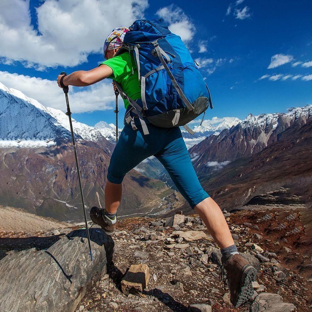 

Трекинговые палки из углеродного волокна, 4-секционные складные костыли для бега по пересеченной местности l синий