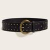 Gothic Women's Rivet Belt Y2k Dress Jeans Belt Niche Leather Waist Belt  Streetwear