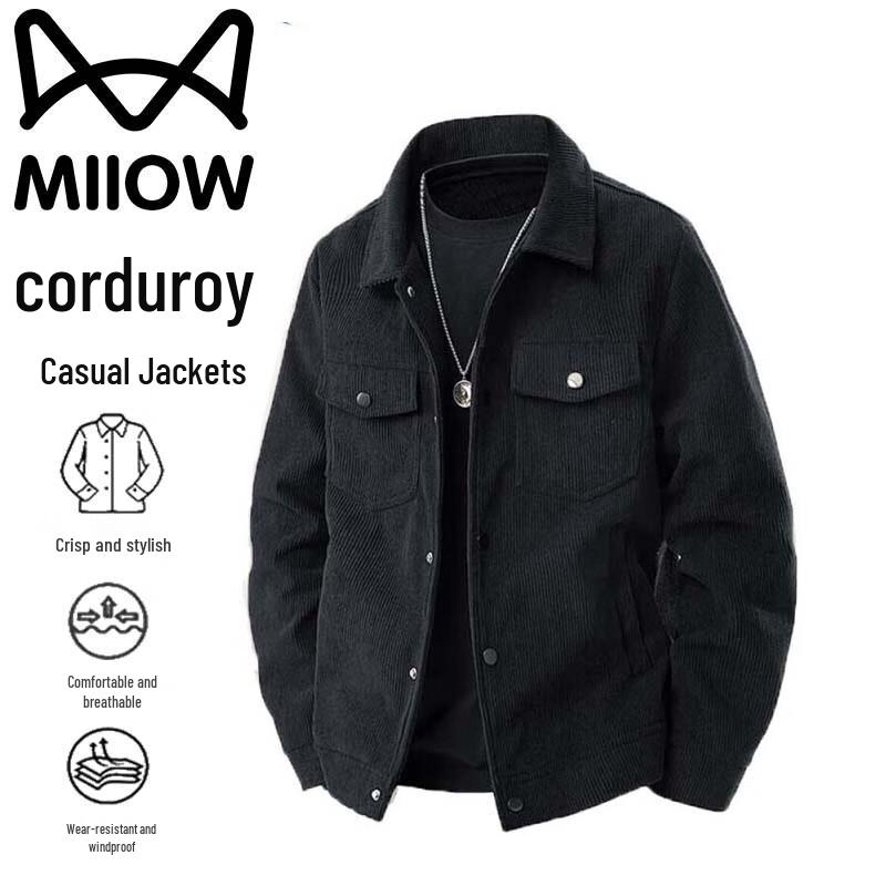 

Maoren Men s Corduroy Lapel Jacket 4XL