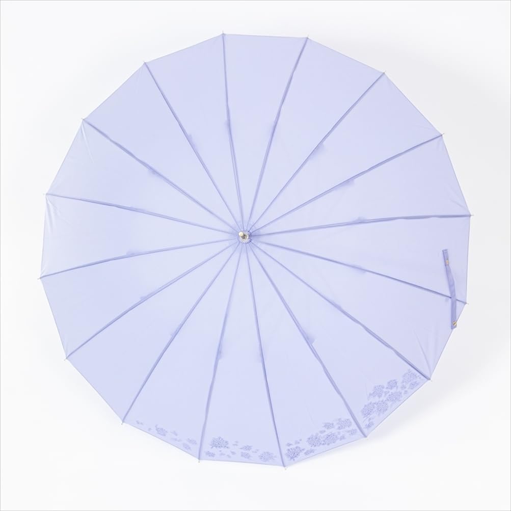 Ogawa 16 Water Jump Family Cynthia 53376 Women's Umbrella, Ribs, Large, Durable, Windproof, Purple, Repellent, Type, Simple, Bicolor, Present, Gift,