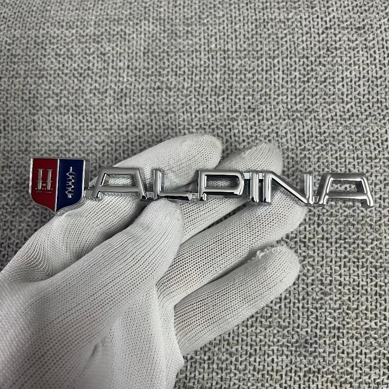 1pc Metal Emblen ALPINA Lettering Badge Durable Vehicle Accessory Enhances Aesthetics Compatible with Multiple Car Models Stylish and Practical