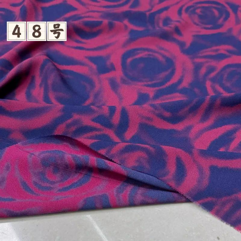 100x150cm Floral Printed Style Fabric Summer Silk Chiffon Fabric for Diy Sewing Soft Comfortable Dress Shirt Pajamas Pants