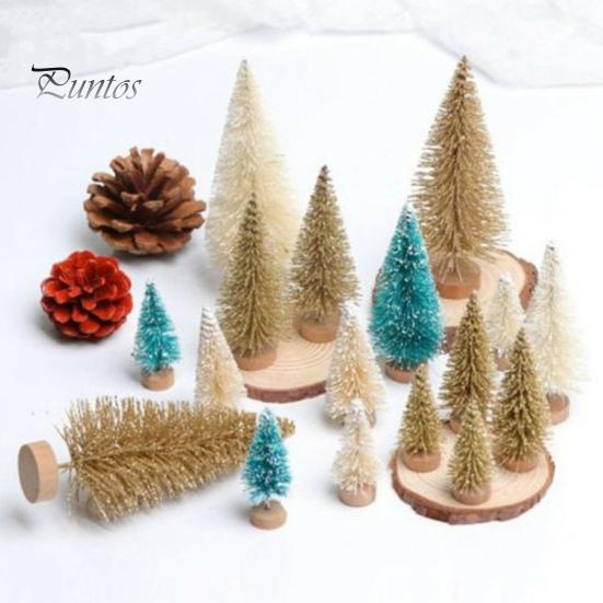 8Pcs Christmas Tree Ornaments Artificial Snowy Pine Tree Figurines Miniature Xmas Tree Statues for Home Table Desk Office Decoration