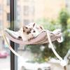 Cat Window Hammock Suspended Ventilation Grid Strong Load Bearing Velvet Cat Window Perch for Cat